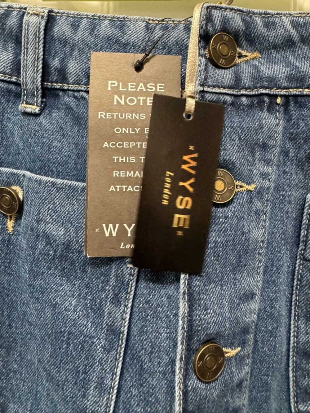 NWT WYSE London Ric Rac Denim Skirt Midi Size 33